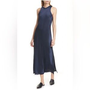 Frame, Women’s Navy Maxi Minimalist Quiet Luxury Elegant Romantic Dress Sz Large
